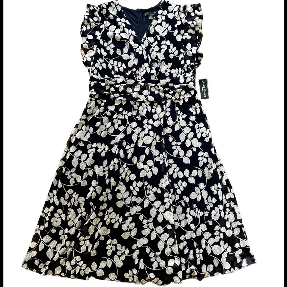 NWT Jessica Howard Floral Blue Midi Dress Size 14W